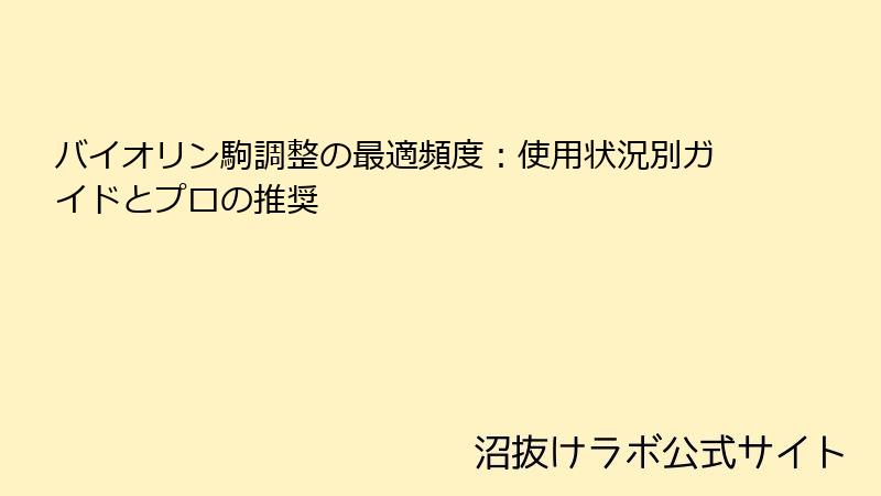 バイオリン駒調整の最適頻度：使用状況別ガイドとプロの推奨