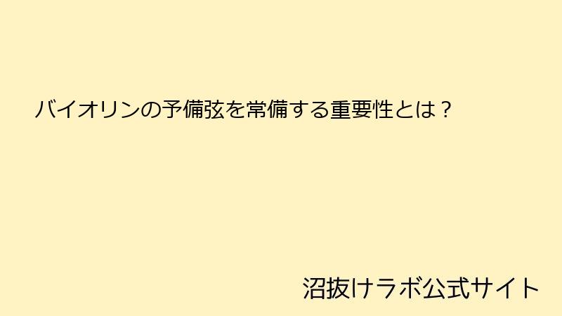 バイオリンの予備弦を常備する重要性とは？