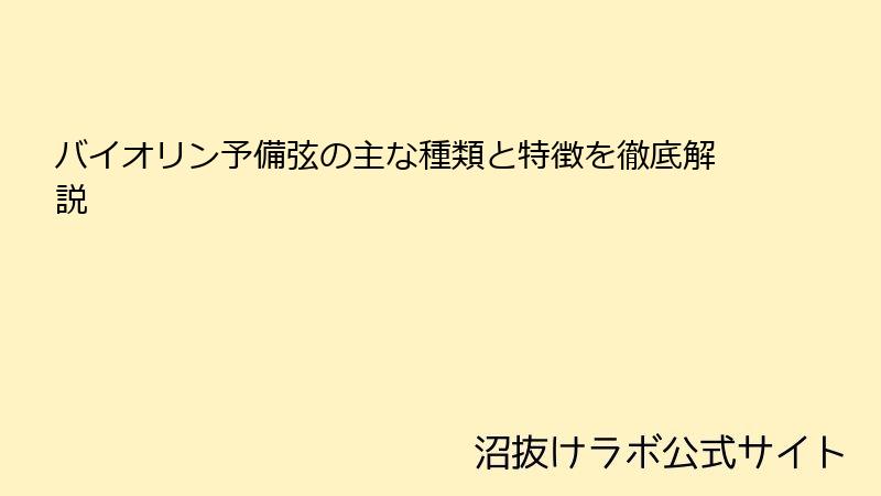 バイオリン予備弦の主な種類と特徴を徹底解説
