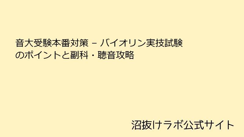 音大受験本番対策 – バイオリン実技試験のポイントと副科・聴音攻略