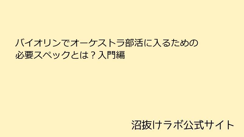 バイオリンでオーケストラ部活に入るための必要スペックとは？入門編