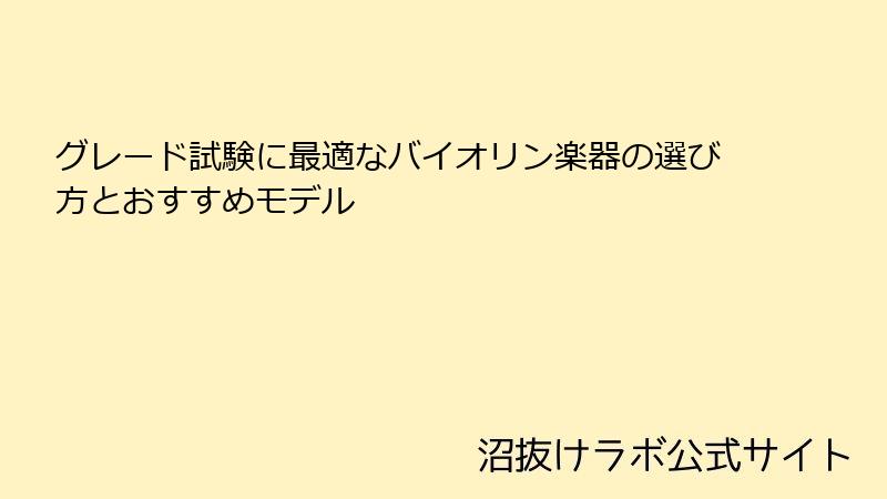グレード試験に最適なバイオリン楽器の選び方とおすすめモデル