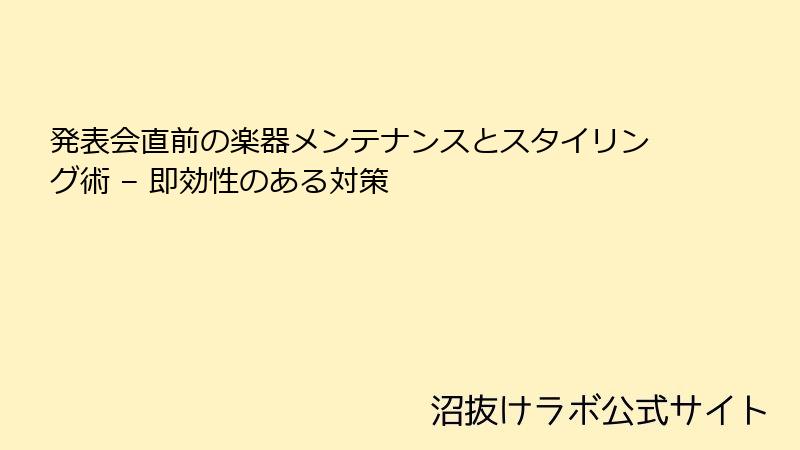 発表会直前の楽器メンテナンスとスタイリング術 – 即効性のある対策