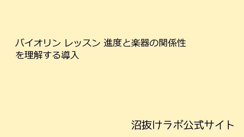 バイオリン レッスン 進度と楽器の関係性を理解する導入