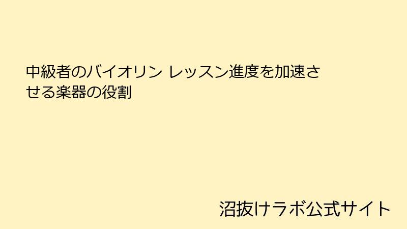 中級者のバイオリン レッスン進度を加速させる楽器の役割