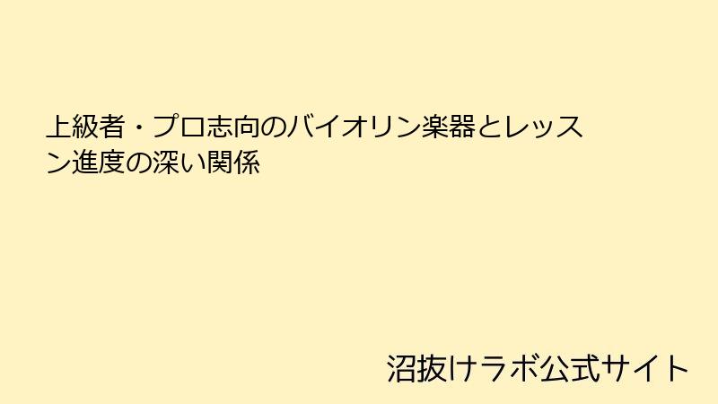 上級者・プロ志向のバイオリン楽器とレッスン進度の深い関係