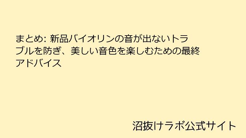 まとめ: 新品バイオリンの音が出ないトラブルを防ぎ、美しい音色を楽しむための最終アドバイス