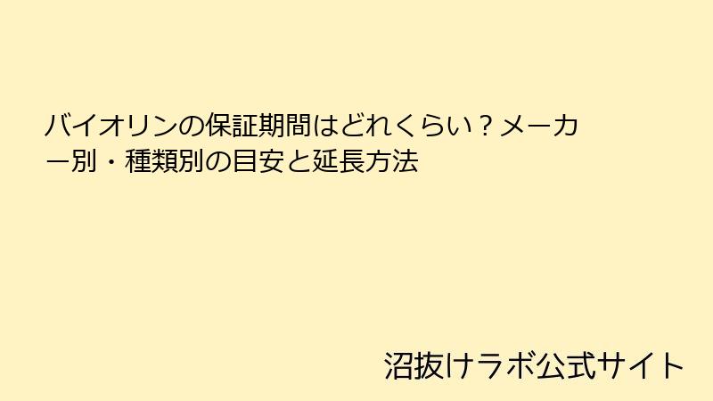 バイオリンの保証期間はどれくらい？メーカー別・種類別の目安と延長方法