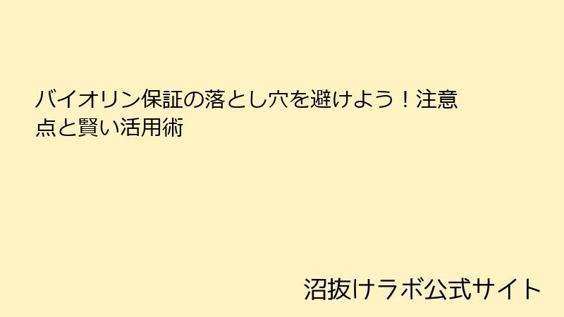 バイオリン保証の落とし穴を避けよう！注意点と賢い活用術
