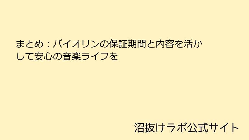 まとめ：バイオリンの保証期間と内容を活かして安心の音楽ライフを