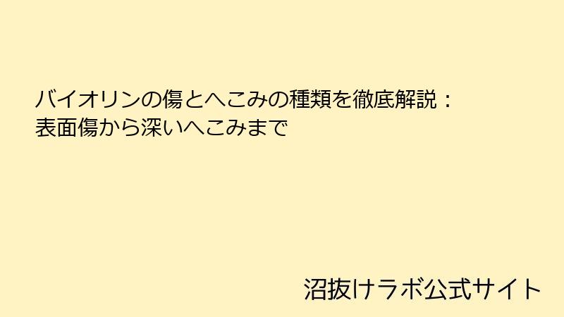 バイオリンの傷とへこみの種類を徹底解説：表面傷から深いへこみまで