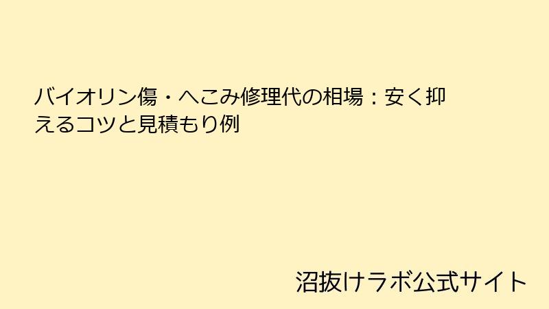 バイオリン傷・へこみ修理代の相場：安く抑えるコツと見積もり例
