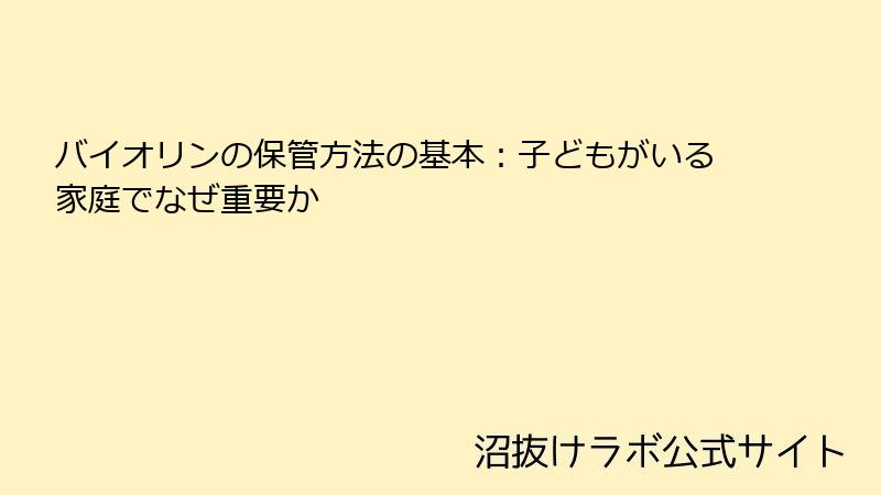 バイオリンの保管方法の基本：子どもがいる家庭でなぜ重要か