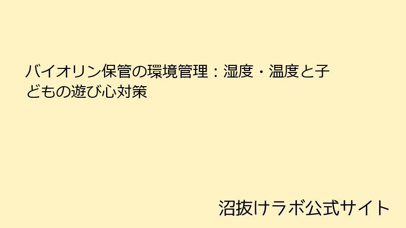 バイオリン保管の環境管理：湿度・温度と子どもの遊び心対策