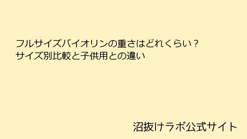 フルサイズバイオリンの重さはどれくらい？サイズ別比較と子供用との違い