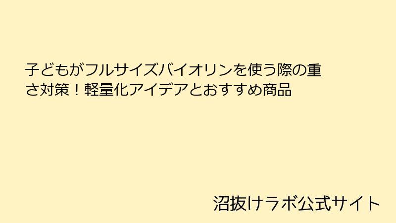 子どもがフルサイズバイオリンを使う際の重さ対策！軽量化アイデアとおすすめ商品