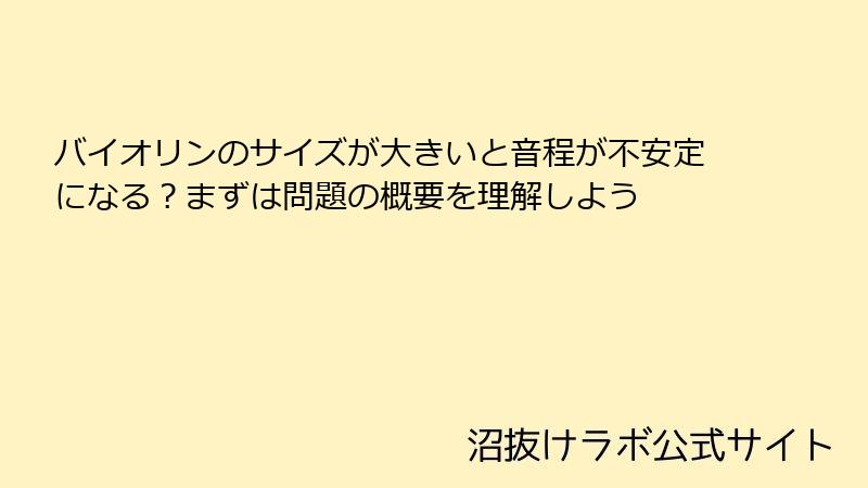 バイオリンのサイズが大きいと音程が不安定になる？まずは問題の概要を理解しよう