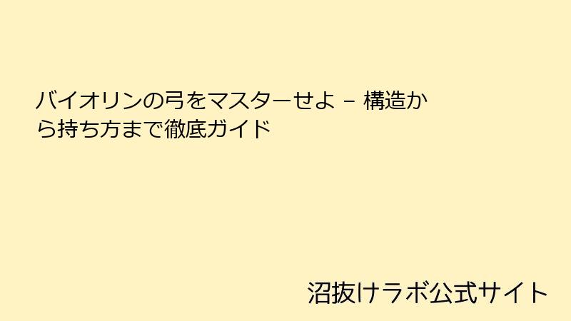 バイオリンの弓をマスターせよ – 構造から持ち方まで徹底ガイド