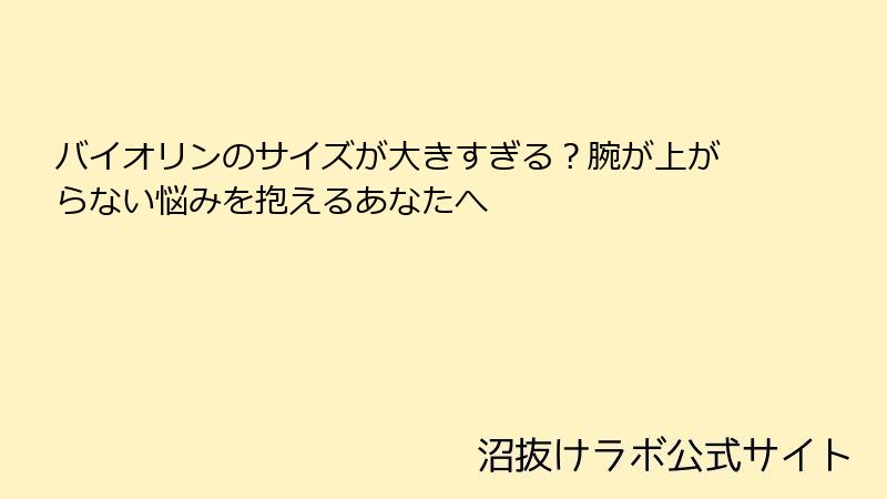 バイオリンのサイズが大きすぎる？腕が上がらない悩みを抱えるあなたへ