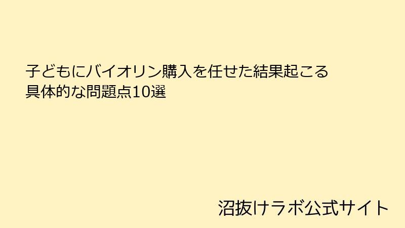 子どもにバイオリン購入を任せた結果起こる具体的な問題点10選