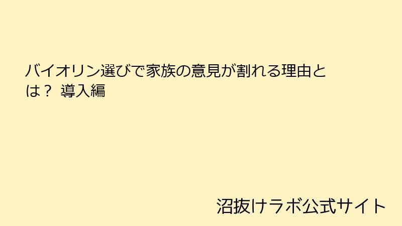 バイオリン選びで家族の意見が割れる理由とは？ 導入編