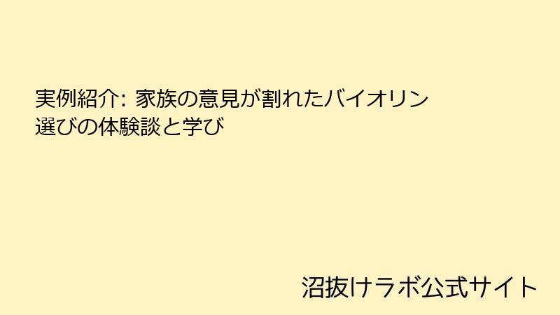 実例紹介: 家族の意見が割れたバイオリン選びの体験談と学び