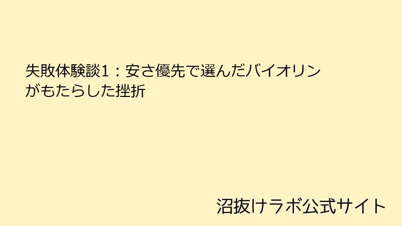 失敗体験談1：安さ優先で選んだバイオリンがもたらした挫折