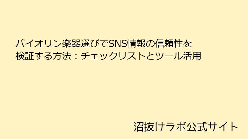 バイオリン楽器選びでSNS情報の信頼性を検証する方法：チェックリストとツール活用