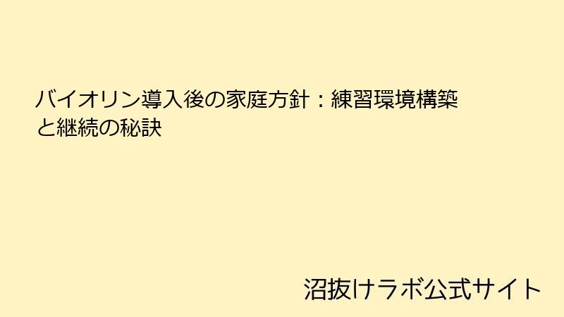バイオリン導入後の家庭方針：練習環境構築と継続の秘訣