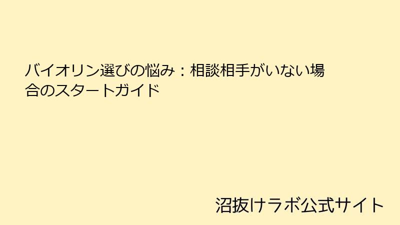バイオリン選びの悩み：相談相手がいない場合のスタートガイド