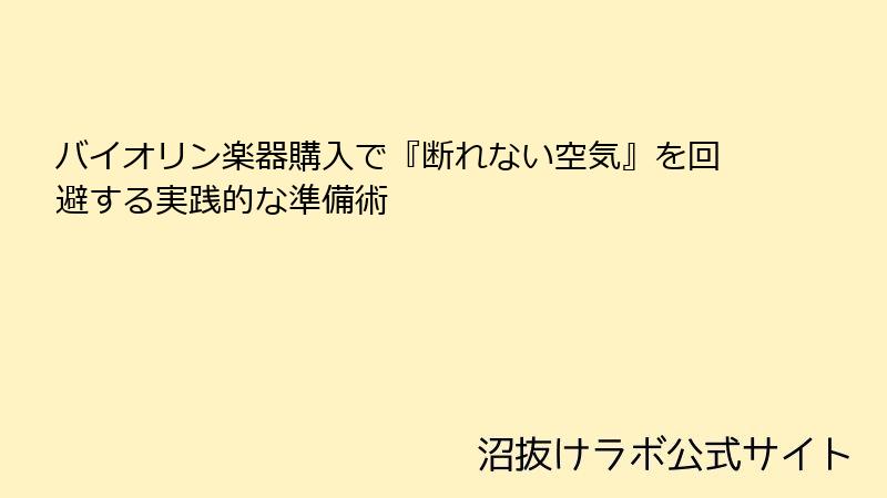 バイオリン楽器購入で『断れない空気』を回避する実践的な準備術