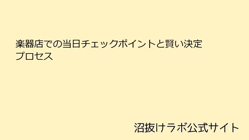 楽器店での当日チェックポイントと賢い決定プロセス