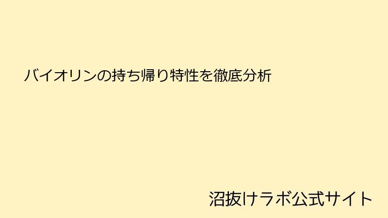 バイオリンの持ち帰り特性を徹底分析