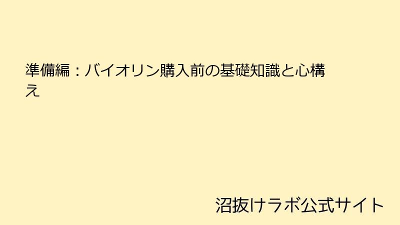 準備編：バイオリン購入前の基礎知識と心構え