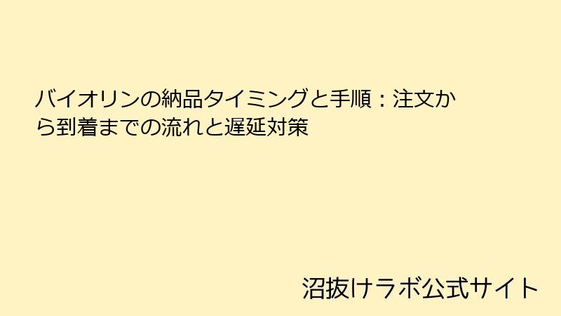バイオリンの納品タイミングと手順：注文から到着までの流れと遅延対策