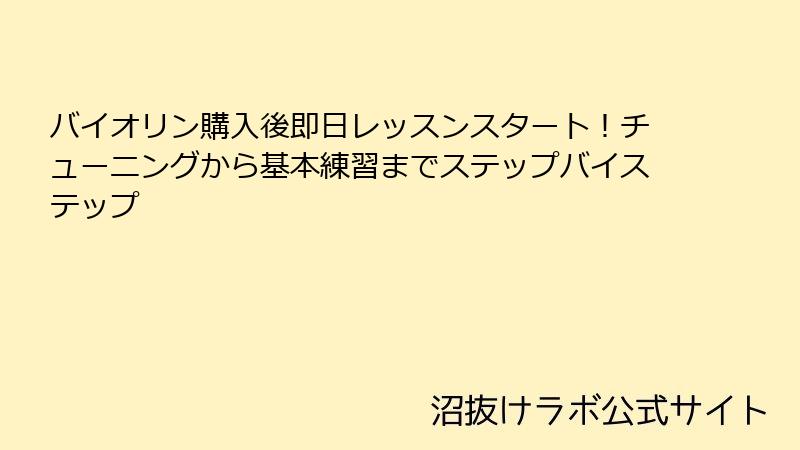 バイオリン購入後即日レッスンスタート！チューニングから基本練習までステップバイステップ