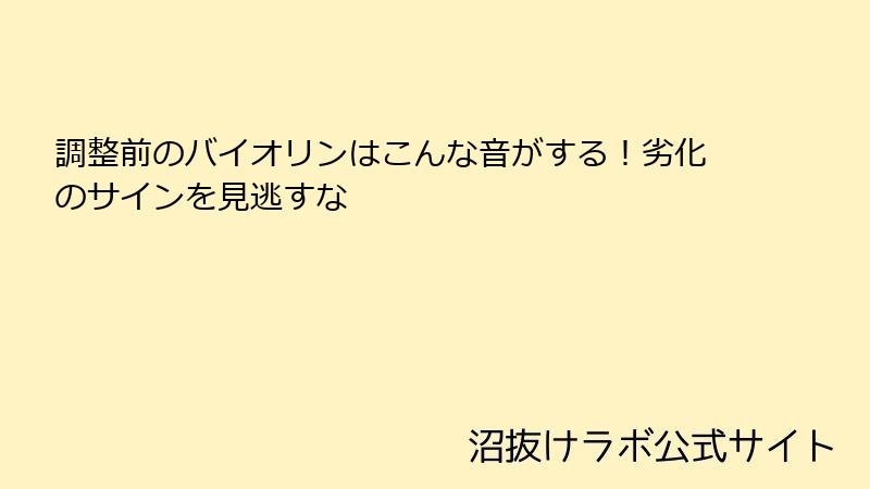 調整前のバイオリンはこんな音がする！劣化のサインを見逃すな