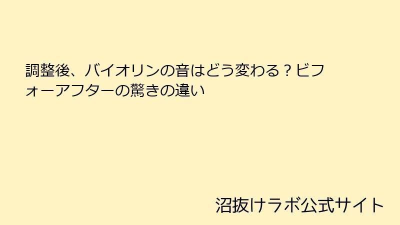 調整後、バイオリンの音はどう変わる？ビフォーアフターの驚きの違い