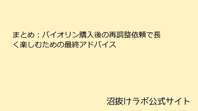 まとめ:バイオリン購入後の再調整依頼で長く楽しむための最終アドバイス