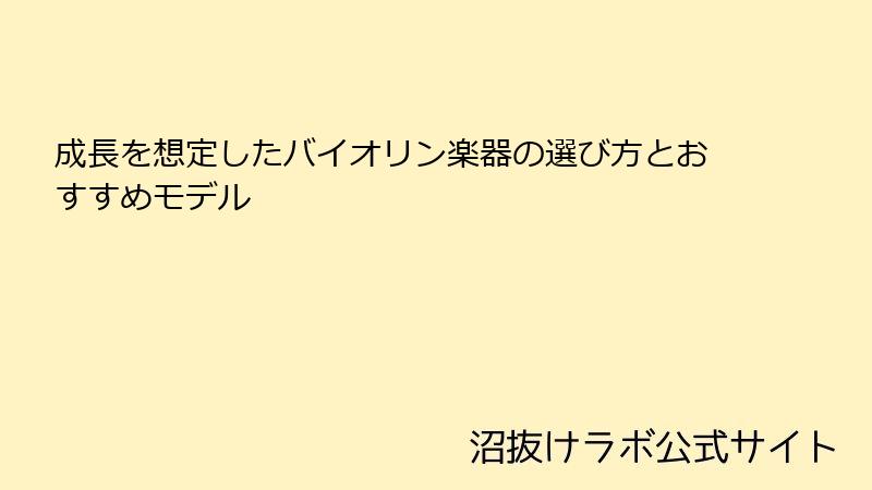 成長を想定したバイオリン楽器の選び方とおすすめモデル