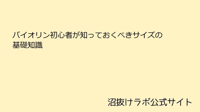 バイオリン初心者が知っておくべきサイズの基礎知識