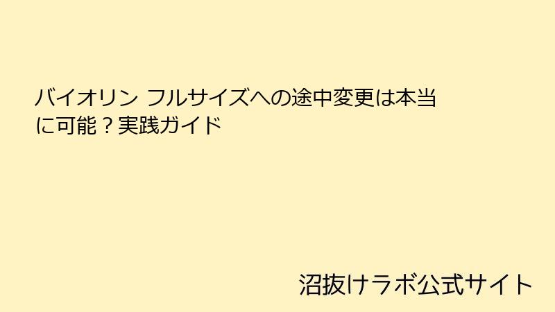 バイオリン フルサイズへの途中変更は本当に可能？実践ガイド