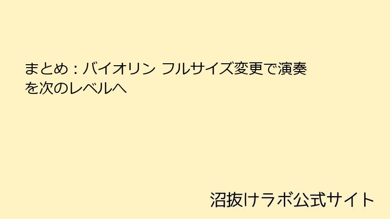 まとめ：バイオリン フルサイズ変更で演奏を次のレベルへ